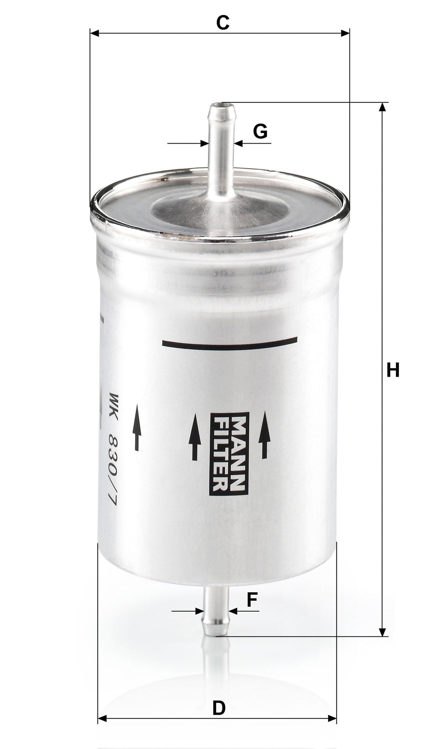 MANN-FILTER WK 830/7 Fuel Filter (1H0201511) — product photo 3