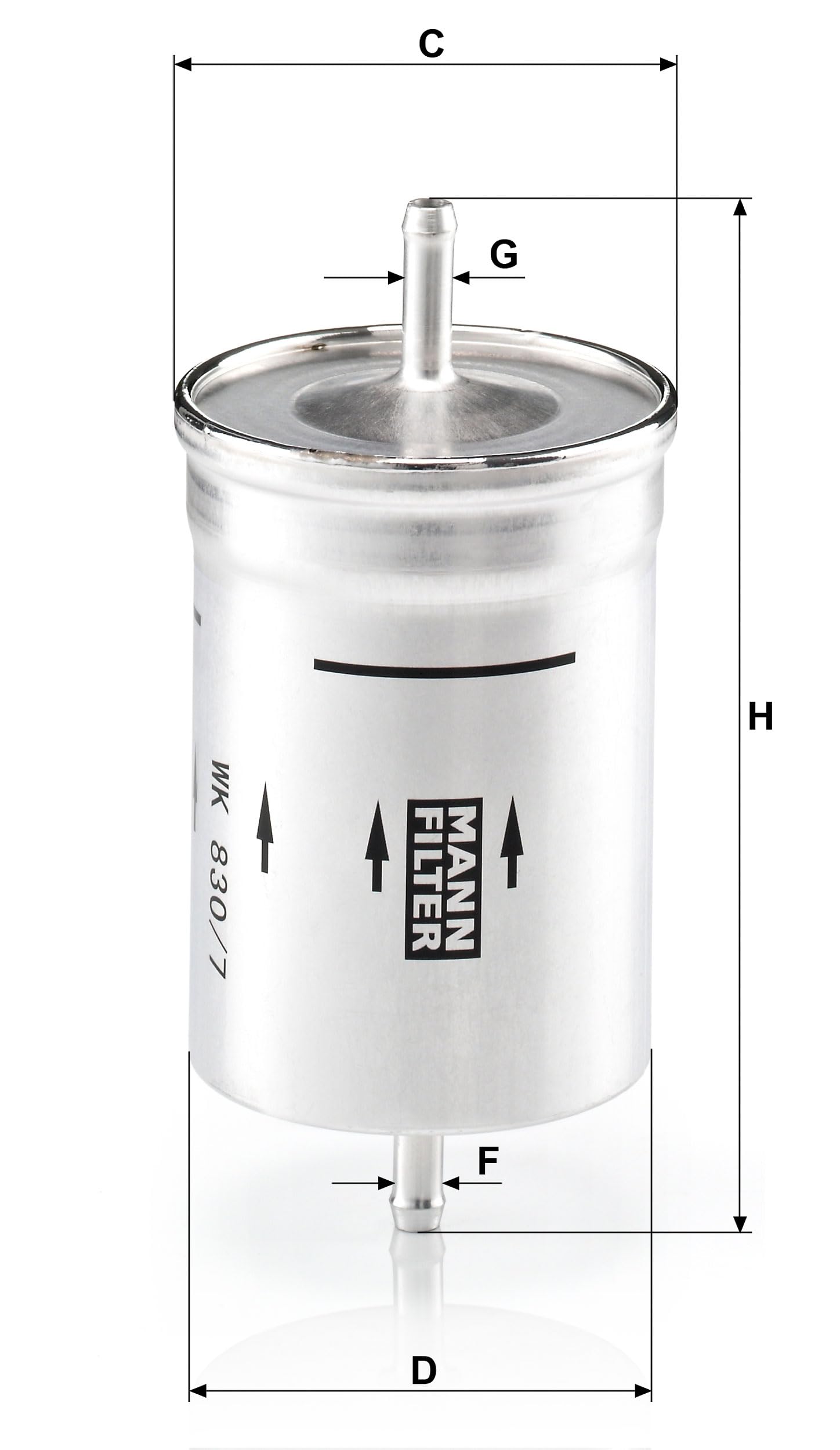 MANN-FILTER WK 830/7 Fuel Filter (1H0201511) — product photo 3