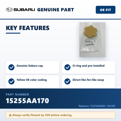 Subaru 15255AA170 — key features infographic