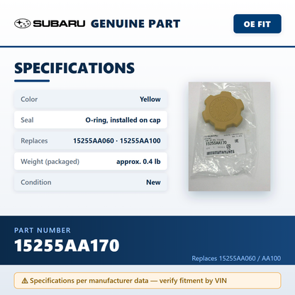Subaru 15255AA170 — specifications infographic