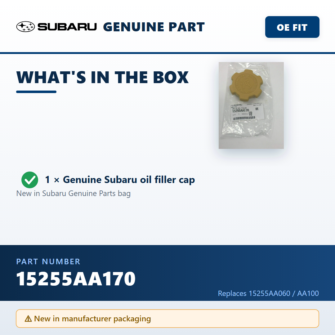Subaru 15255AA170 — package contents infographic