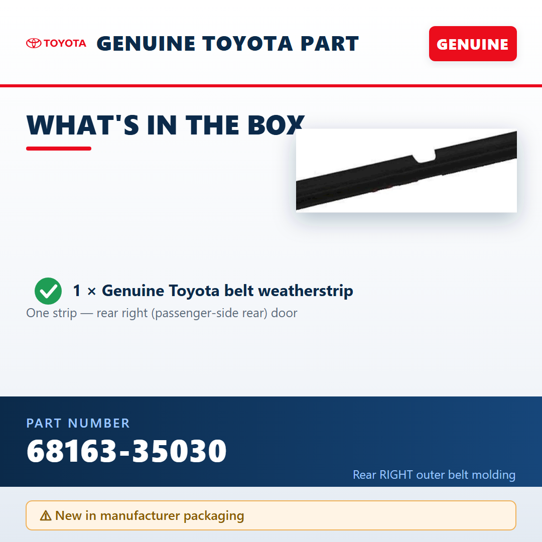 Toyota 68163-35030 — package contents infographic