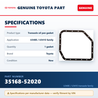 Toyota 35168-52020 — specifications infographic